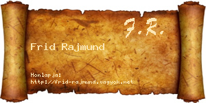 Frid Rajmund névjegykártya
